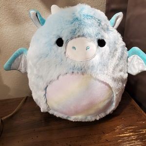 NWT Squishmallow Fuzzamallow Lorelai Teal Dragon  15in